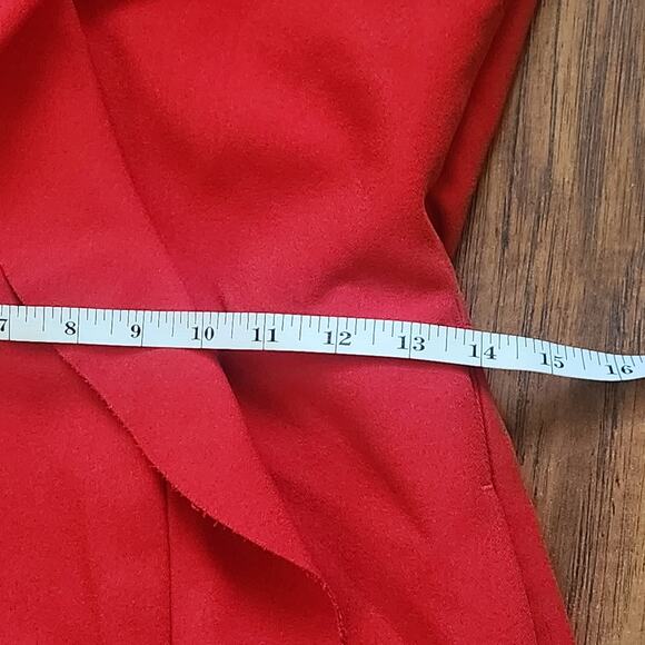 MSGM Womens Mini Dress EU 42 US 10 Red Sleeveless Sheath Cascade Ruffle - Picture 13 of 14